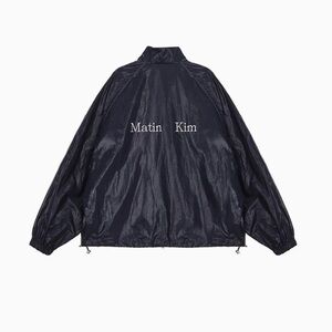 Black Shiny Windbreaker Jacket